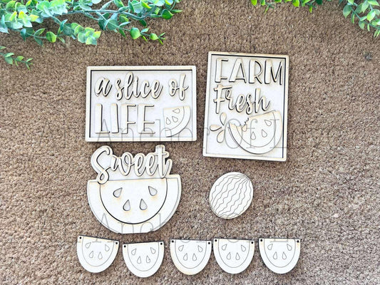 Watermelon DIY Paint Kit |  Tiered Tray Laser Cut Wood Blanks | Holiday DIY Kits