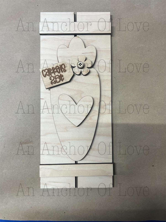 Carrot Pallet shelf sitter sign blank/ Laser cut blanks