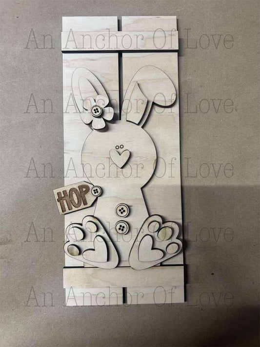 Bunny Pallet shelf sitter sign blank/ Laser cut blanks