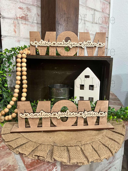 Mom Sign With Kids Names, Personalized Gift for Mom, Mothers Day Gift Idea, Custom Gift for Mom, mothers day gift