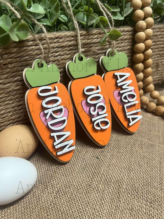 Personalized Easter Basket Tag| Easter Basket Name Tag | Carrot Easter Tag | Kids Easter Basket | Easter Basket Tag | Carrot Name Tag