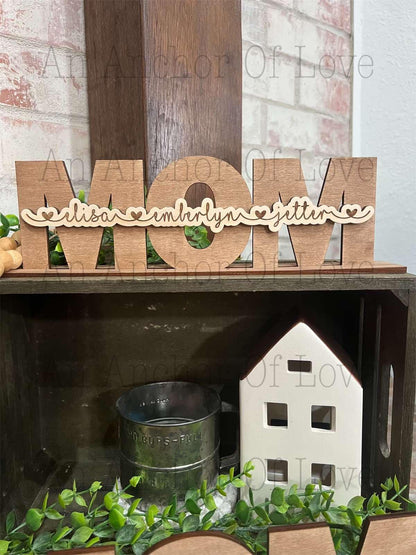 Mom Sign With Kids Names, Personalized Gift for Mom, Mothers Day Gift Idea, Custom Gift for Mom, mothers day gift