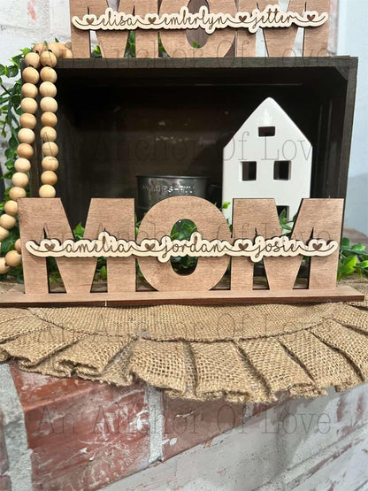 Mom Sign With Kids Names, Personalized Gift for Mom, Mothers Day Gift Idea, Custom Gift for Mom, mothers day gift