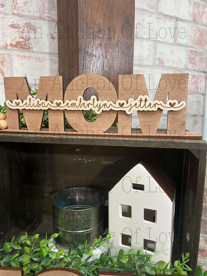Mom Sign With Kids Names, Personalized Gift for Mom, Mothers Day Gift Idea, Custom Gift for Mom, mothers day gift