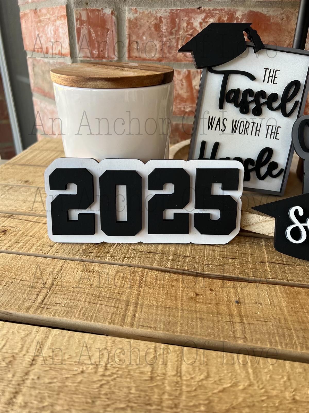 Class of 2025 graduation tiered tray set-customized with your class colors-individual pieces, full set available