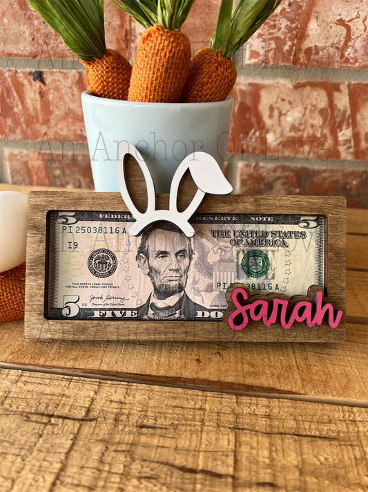 Custom Easter 2025 Bunny Money Holder, Bunny Cash Holder for Kids,  Personalized Easter Money Holder Gift FAST shipping!!!!