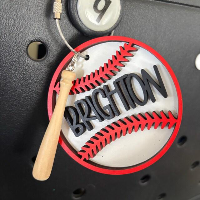 Baseball Mom Bag Tag - Baseball bag tag - Baseball Bag Tag - Baseball Charm - Baseball Bag Charm - -Personalized Baseball Bag Tag for Kids
