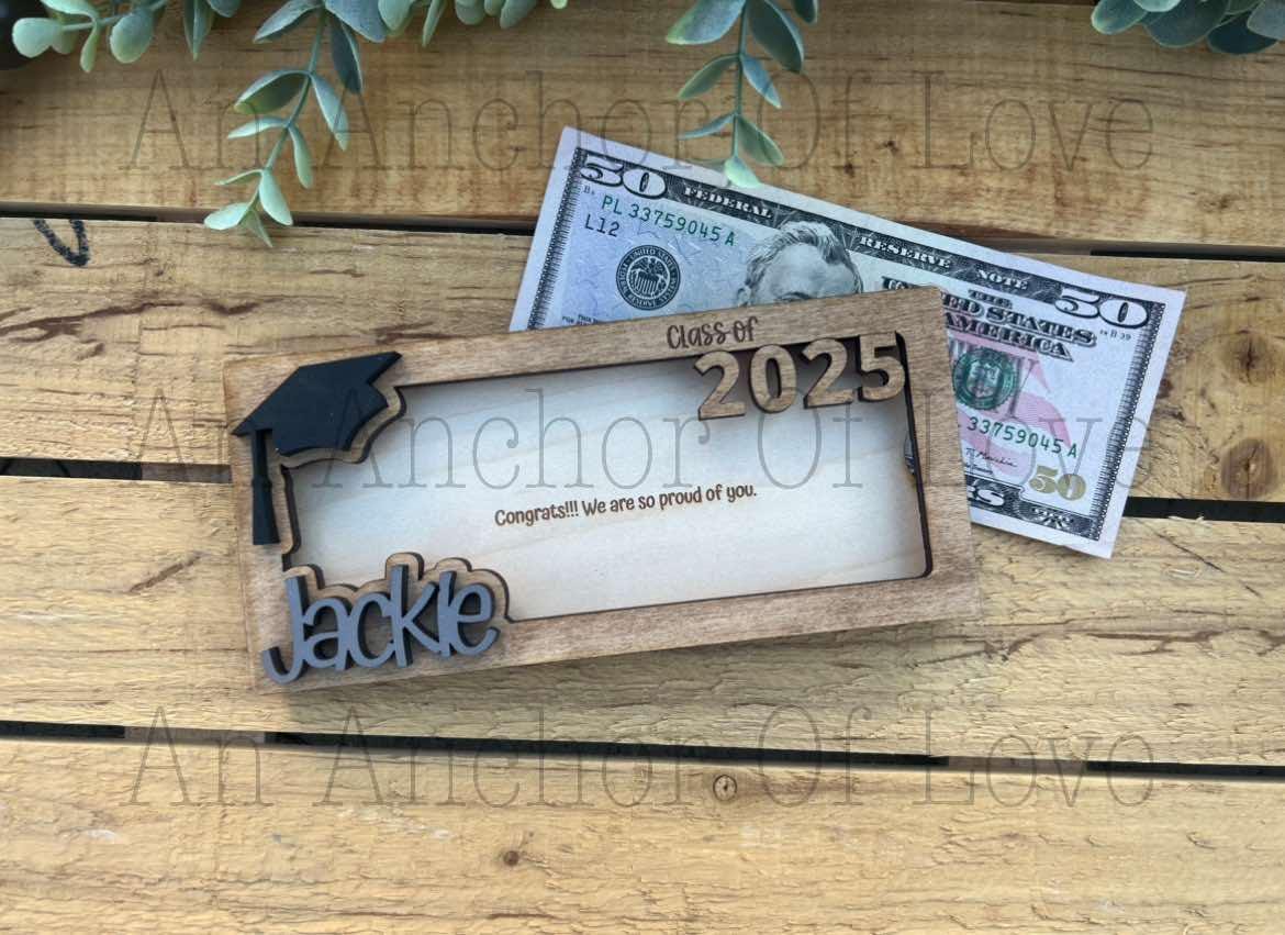 Custom Class of 2025 Graduation Money Holder, Graduation Cash Holder for Seniors, Personalized Graduation Money Holder Gift FAST shipping!!!