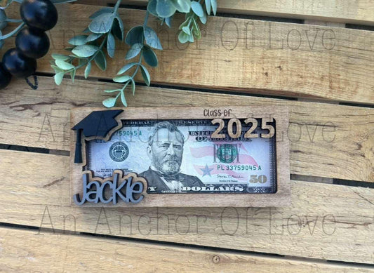 Custom Class of 2025 Graduation Money Holder, Graduation Cash Holder for Seniors, Personalized Graduation Money Holder Gift FAST shipping!!!