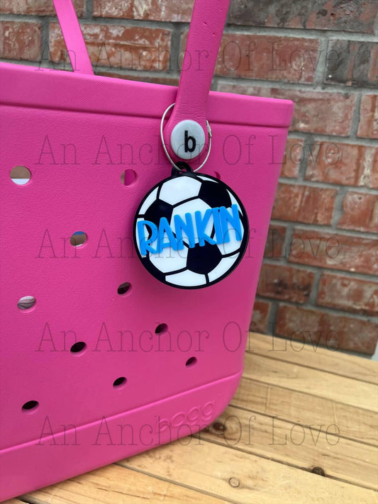 Soccer bag tag- Soccer  Mom Bag Tag soccer Bag Tag - soccer Charm - soccer Bag Charm - -Personalized soccerBag Tag for Kids