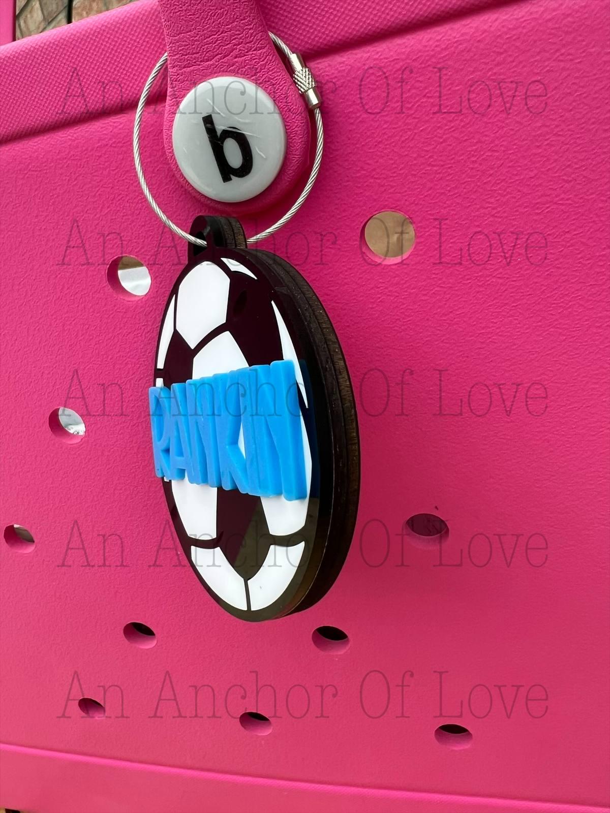 Soccer bag tag- Soccer  Mom Bag Tag soccer Bag Tag - soccer Charm - soccer Bag Charm - -Personalized soccerBag Tag for Kids