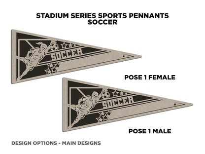 Personalized Soccer Player Sign-Wood Sport Pennant | Soccer Pennant | Pennant Flag | Wood Soccer Pennant Flag | Custom Pennant Flag