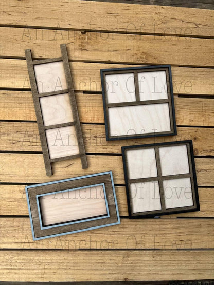 Mini Interchangeable tile Bases ONLY- Mini leaning ladder- mini tile bases- mini ladder- tiered tray ladder