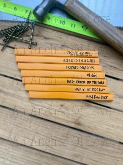 Personalized Engraved Carpenter Pencil, Custom Construction Pencils, Graphite Pencils, Dad Present, Father Gift, Husband Personalized Pencil