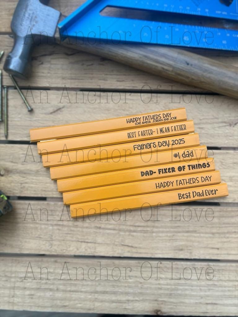 Personalized Engraved Carpenter Pencil, Custom Construction Pencils, Graphite Pencils, Dad Present, Father Gift, Husband Personalized Pencil