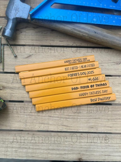 Personalized Engraved Carpenter Pencil, Custom Construction Pencils, Graphite Pencils, Dad Present, Father Gift, Husband Personalized Pencil