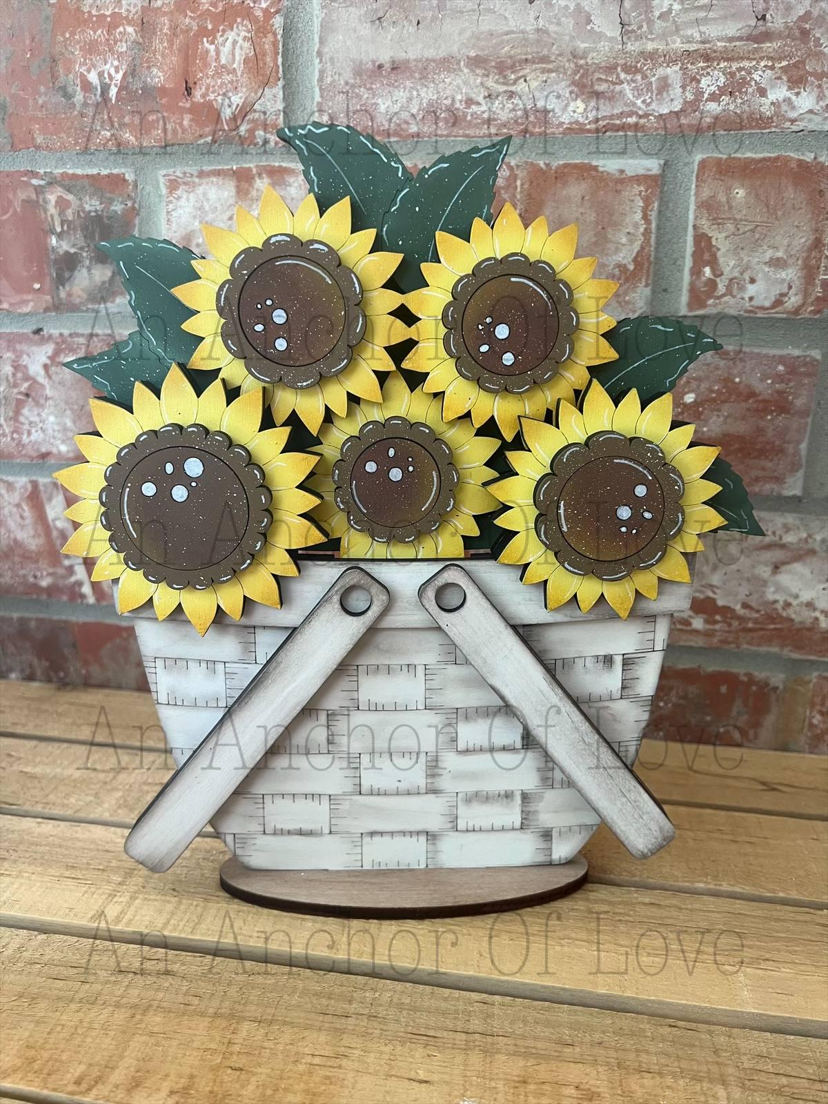 Sunflower Basket - interchangeable Basket- Basket interchangeable