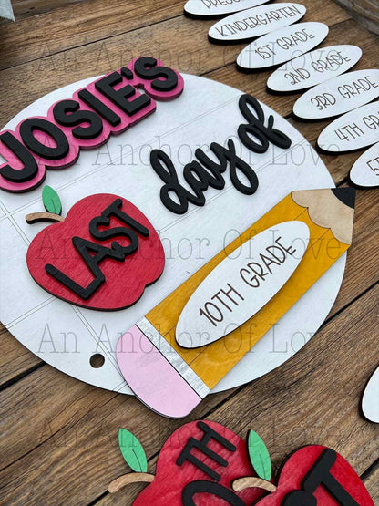 Personalized First Day of School Photo Prop, Interchangeable School Milestones sign, Back to School Sign Kit, School Milestones FastShip!