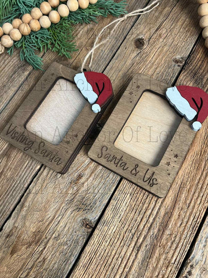 Santa frame ornament or magnet, different sayings available, kids ornament Christmas Ornament 2025, visit with Santa, Family Christmas Gift