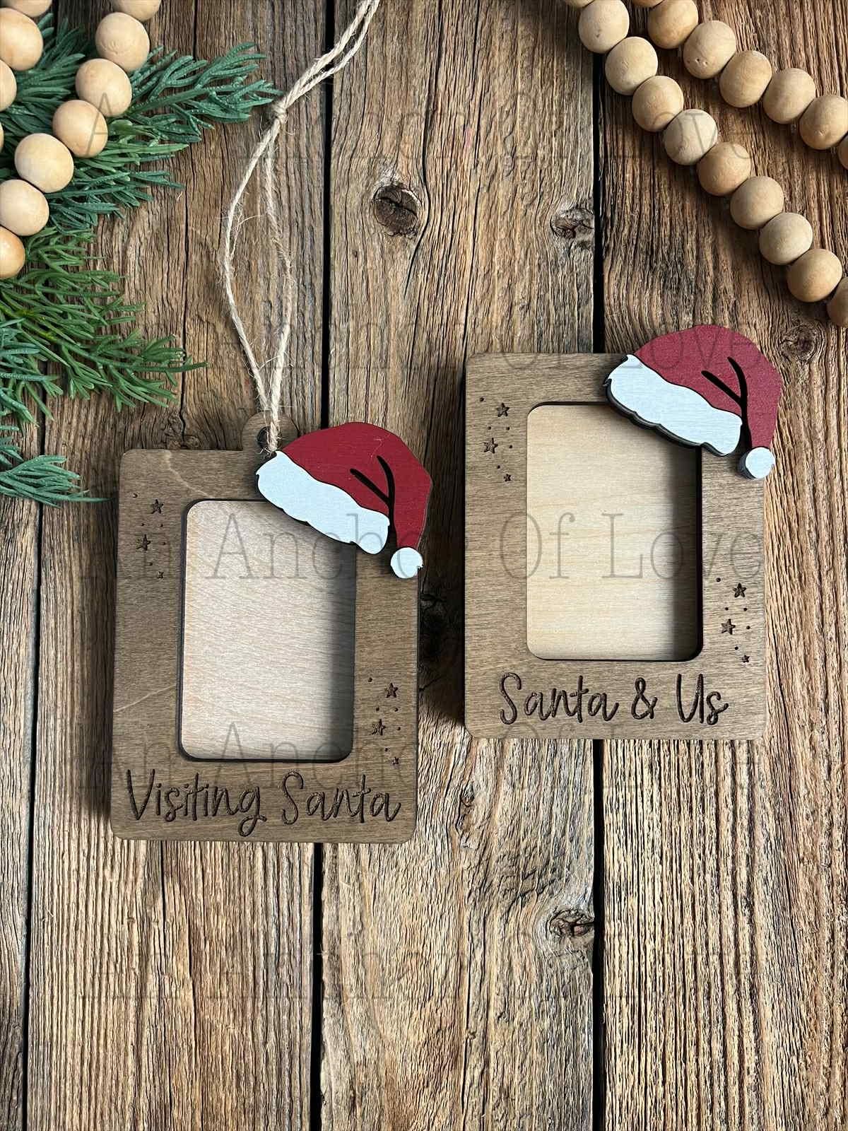 Santa frame ornament or magnet, different sayings available, kids ornament Christmas Ornament 2025, visit with Santa, Family Christmas Gift