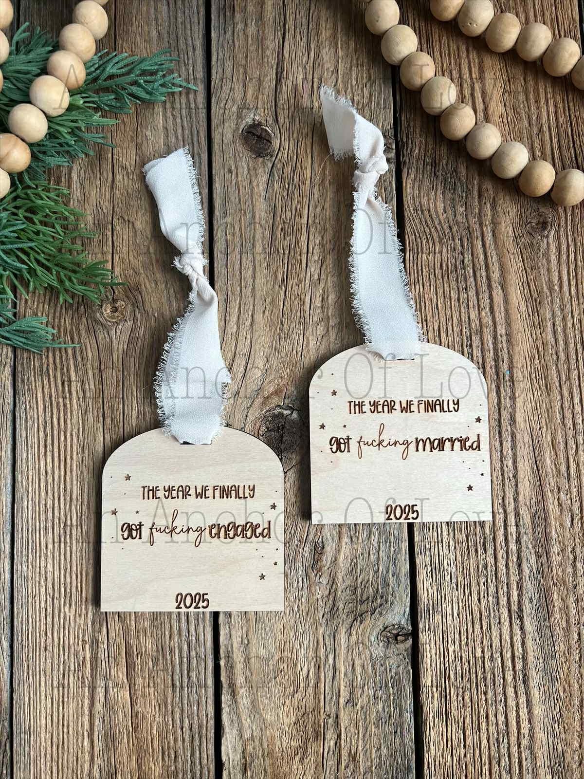 Funny Wedding Ornament, Finally Married Ornament, Christmas Gift, Newlywed Gift, Holiday, Bridesmaid Gift/ 2025 Christmas ornament