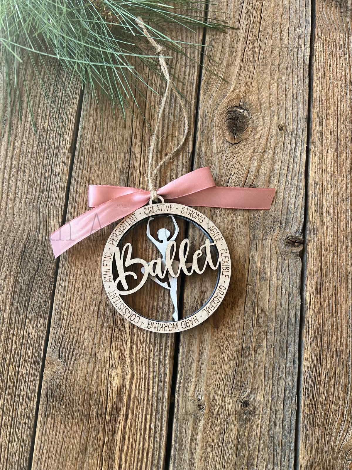 Laser Cut Ballet Christmas Ornament- Ballerina Ornament- Ballerina Christmas Ornament-
