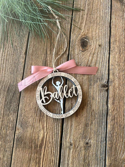 Laser Cut Ballet Christmas Ornament- Ballerina Ornament- Ballerina Christmas Ornament-
