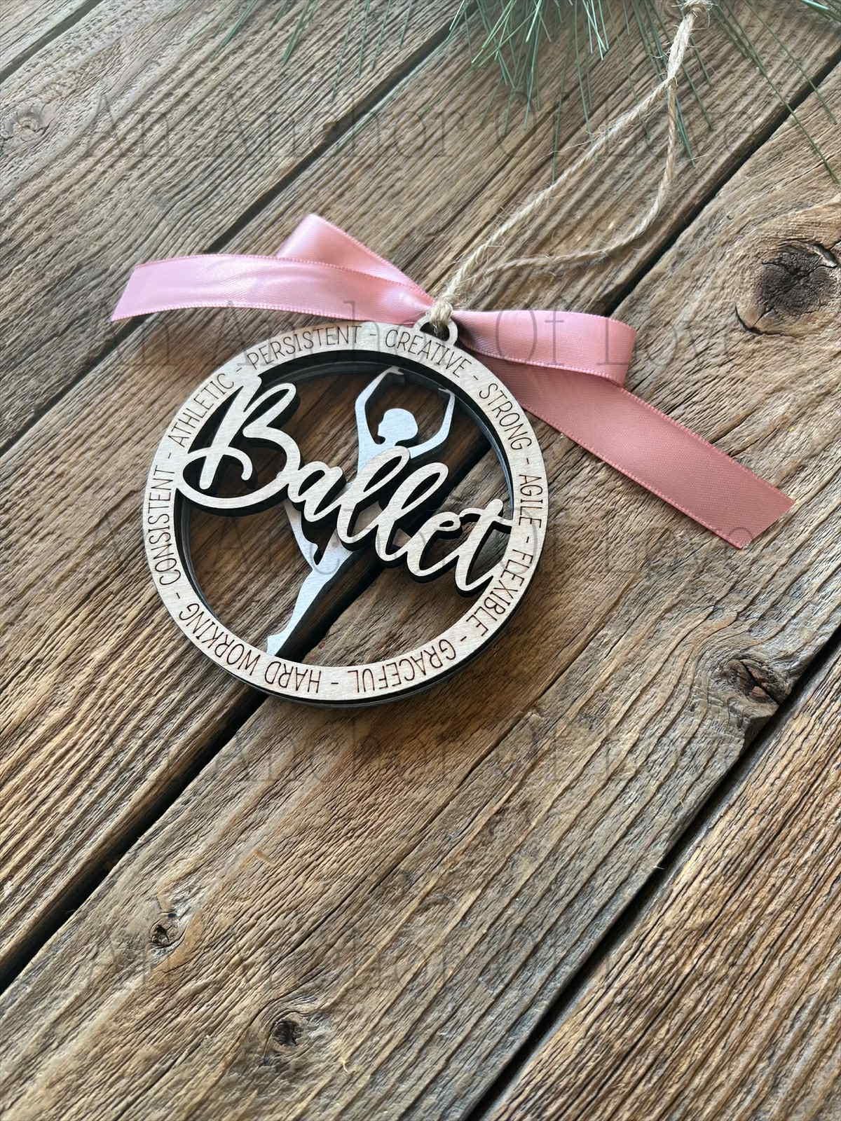 Laser Cut Ballet Christmas Ornament- Ballerina Ornament- Ballerina Christmas Ornament-