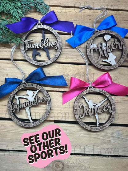 Laser Cut Ballet Christmas Ornament- Ballerina Ornament- Ballerina Christmas Ornament-