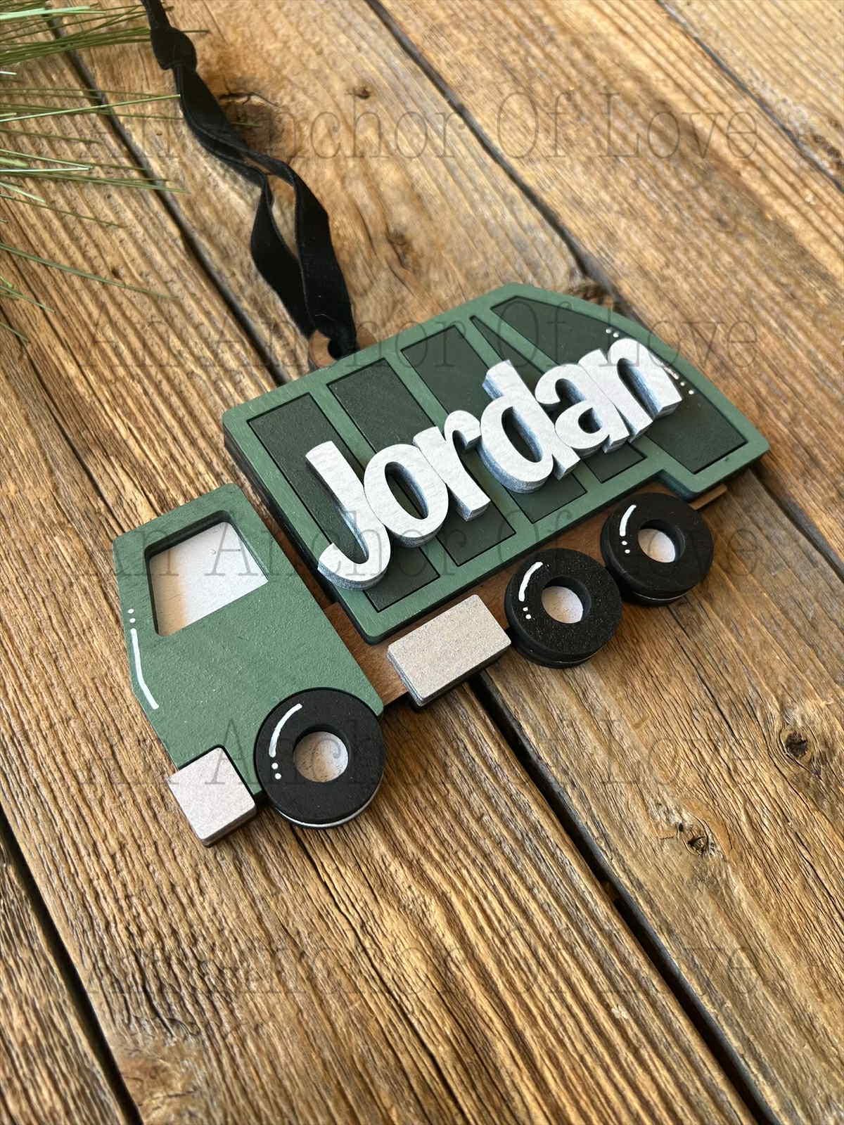 Hand Painted 2025 Garbage Truck Christmas Ornament - Personalized