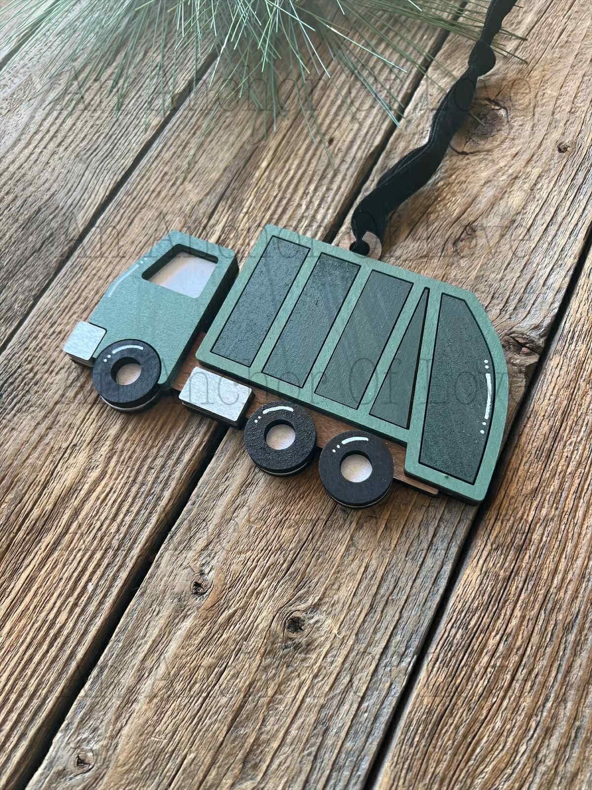 Hand Painted 2025 Garbage Truck Christmas Ornament - Personalized