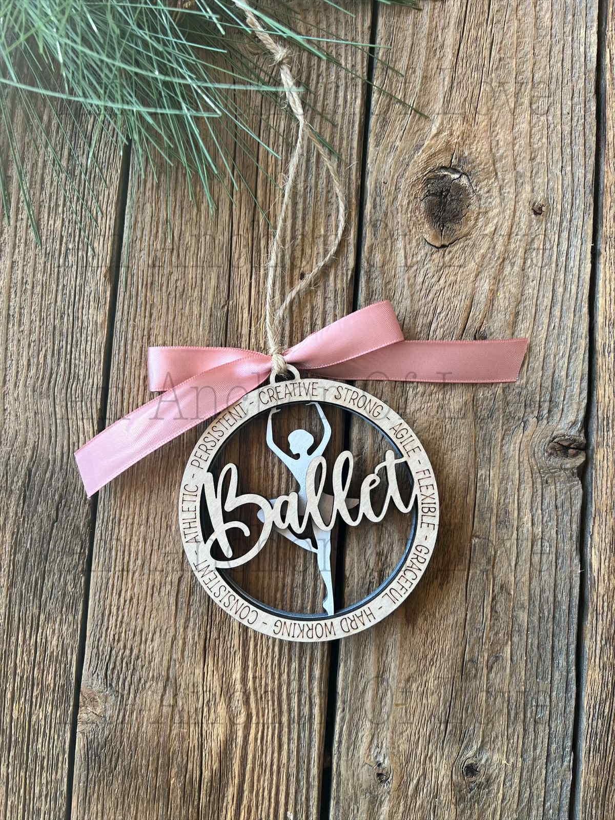 Laser Cut Ballet Christmas Ornament- Ballerina Ornament- Ballerina Christmas Ornament-