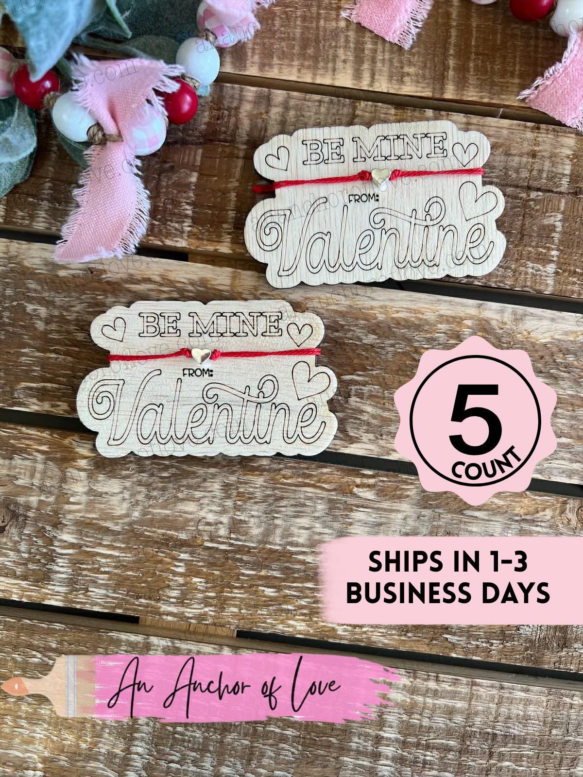 Kid's Valentines bracelet with card for Classroom - Kid's Valentines Cards - Valentine Toys for Classroom - bracelet valentine