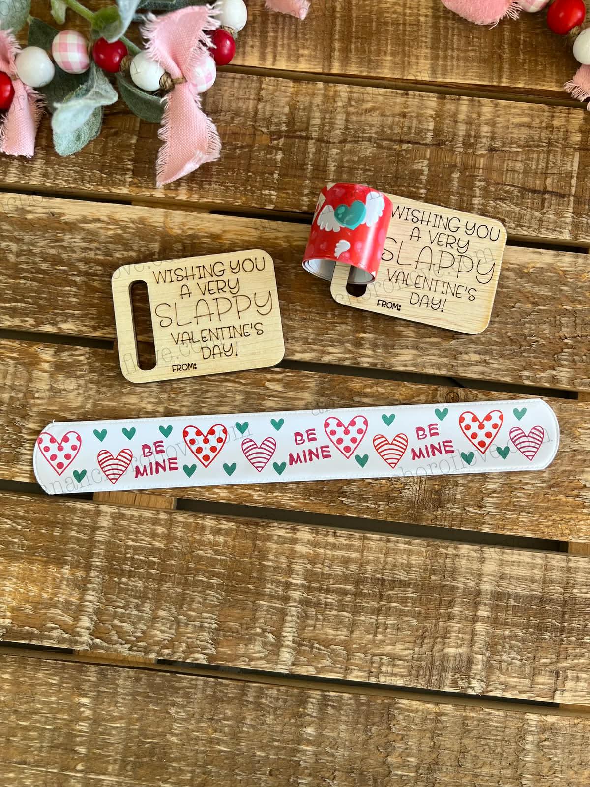 Kid's Valentines slap bracelet with card for Classroom - Kid's Valentines Cards - Valentine Toys for Classroom - bracelet valentine