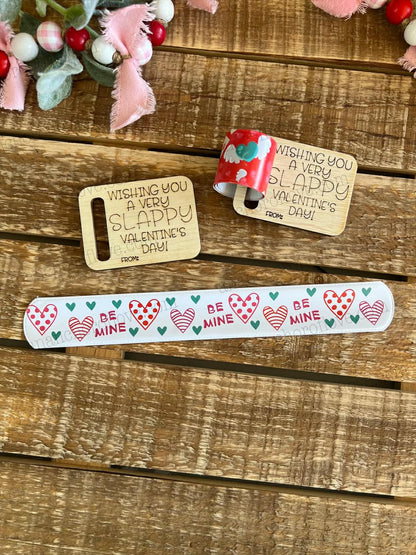 Kid's Valentines slap bracelet with card for Classroom - Kid's Valentines Cards - Valentine Toys for Classroom - bracelet valentine