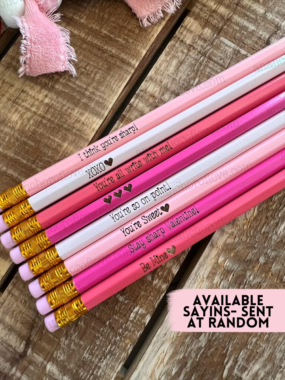 Kid's Valentines pencils- 1 ct or 4 ct- prepackaged with card for Classroom - Kid's Valentines Cards - Valentine for Classroom