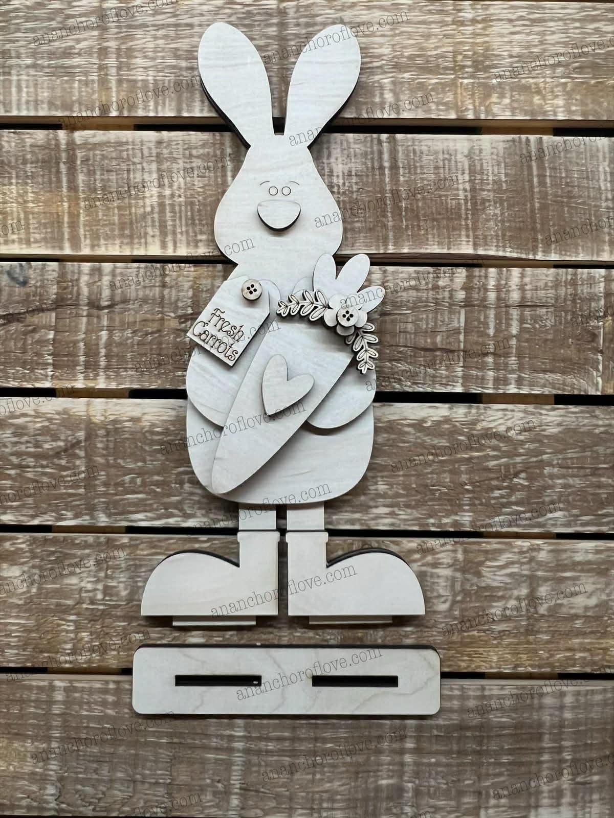 DIY Unpainted-Prim Easter Bunny standing Sign | Rustic  Easter Decor | Home Sign mantel decor