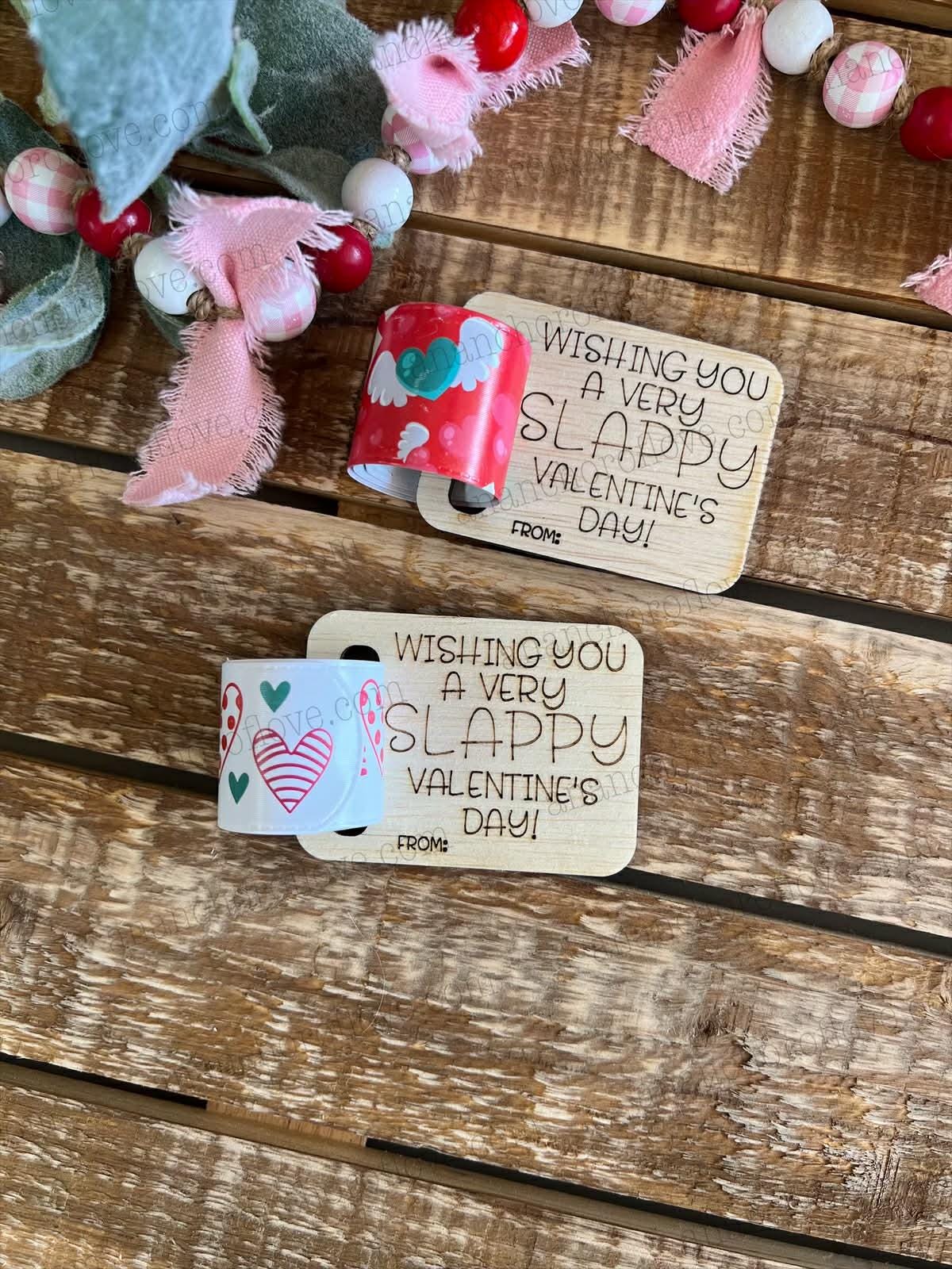 Kid's Valentines slap bracelet with card for Classroom - Kid's Valentines Cards - Valentine Toys for Classroom - bracelet valentine