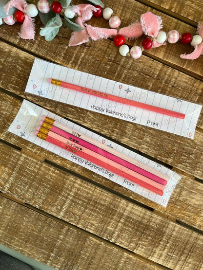 Kid's Valentines pencils- 1 ct or 4 ct- prepackaged with card for Classroom - Kid's Valentines Cards - Valentine for Classroom