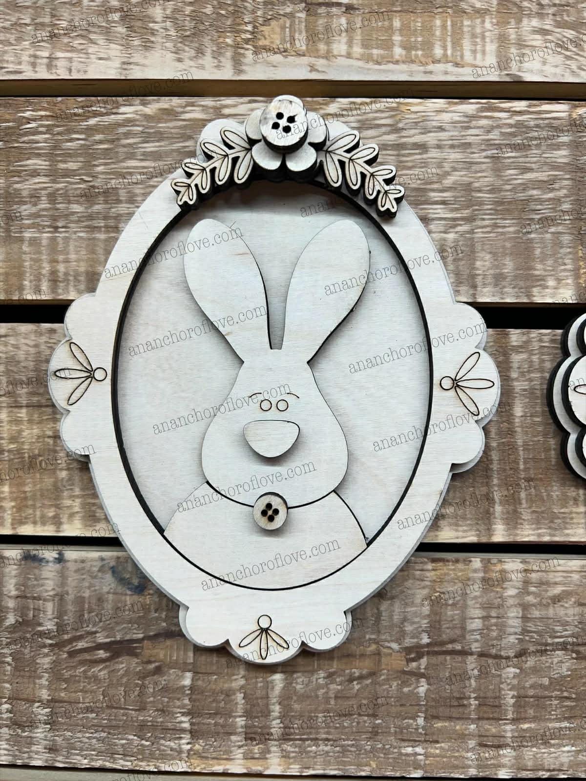DIY Unpainted-Prim Easter Bunny Wooden Sign | Rustic  Easter Decor | Home Sign mantel decor