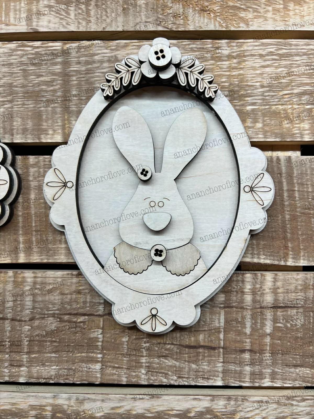 DIY Unpainted-Prim Easter Bunny Wooden Sign | Rustic  Easter Decor | Home Sign mantel decor