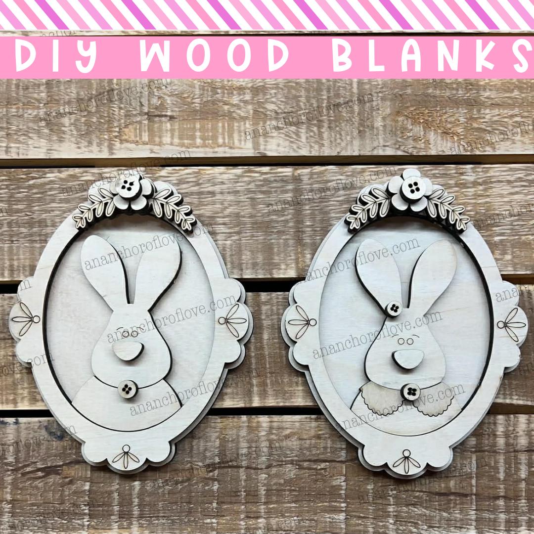 DIY Unpainted-Prim Easter Bunny Wooden Sign | Rustic  Easter Decor | Home Sign mantel decor