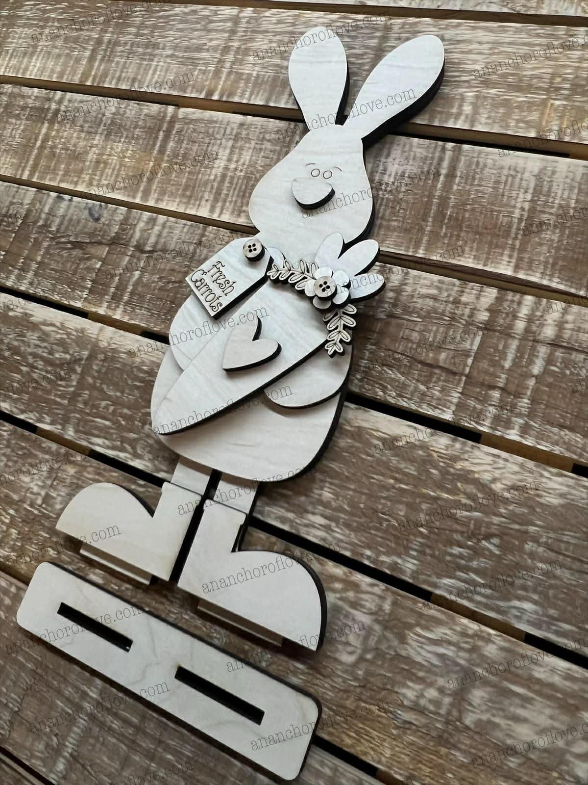 DIY Unpainted-Prim Easter Bunny standing Sign | Rustic  Easter Decor | Home Sign mantel decor