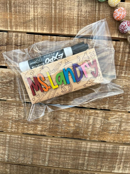 Personalized Dry Erase Chalkboard Eraser with Marker -Teacher Gift, Wooden Eraser- back to school, Teacher Appreciation gift