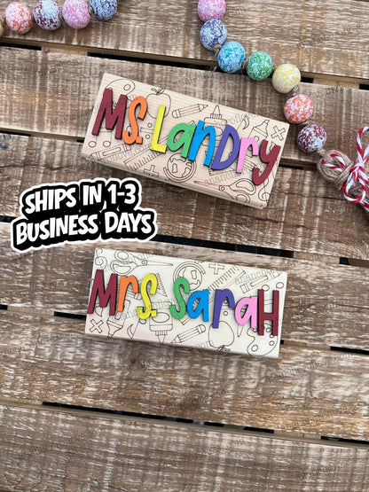 Personalized Dry Erase Chalkboard Eraser with Marker -Teacher Gift, Wooden Eraser- back to school, Teacher Appreciation gift