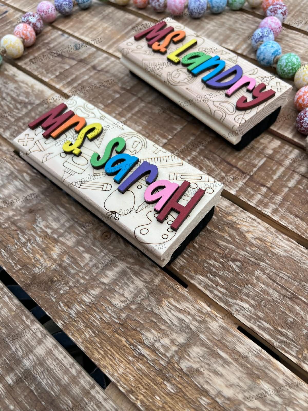 Personalized Dry Erase Chalkboard Eraser with Marker -Teacher Gift, Wooden Eraser- back to school, Teacher Appreciation gift