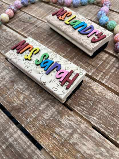Personalized Dry Erase Chalkboard Eraser with Marker -Teacher Gift, Wooden Eraser- back to school, Teacher Appreciation gift