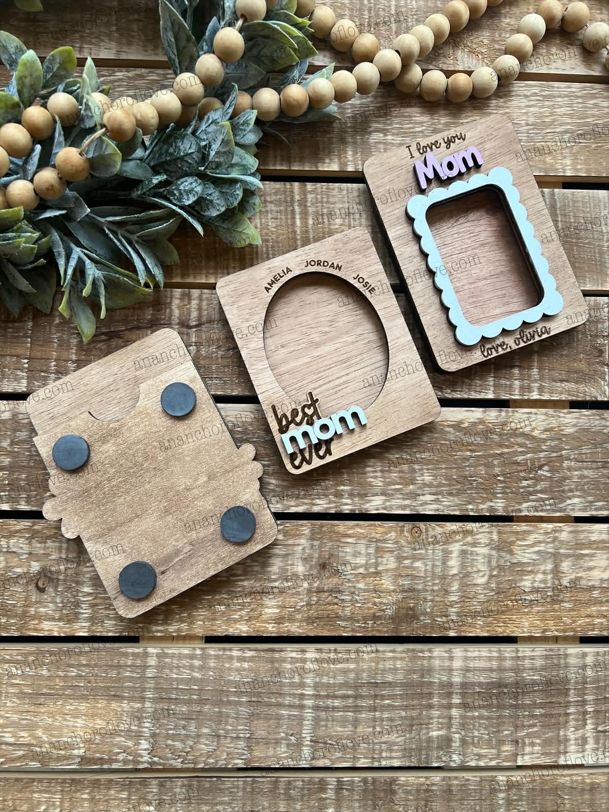 Mothers Day Photo Magnet- Personalized Gift for Mom, Mom Fridge Magnet made of birch, Grandma Gift