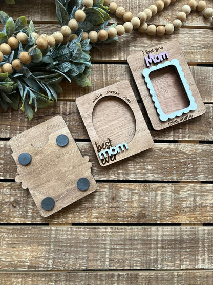 Mothers Day Photo Magnet- Personalized Gift for Mom, Mom Fridge Magnet made of birch, Grandma Gift