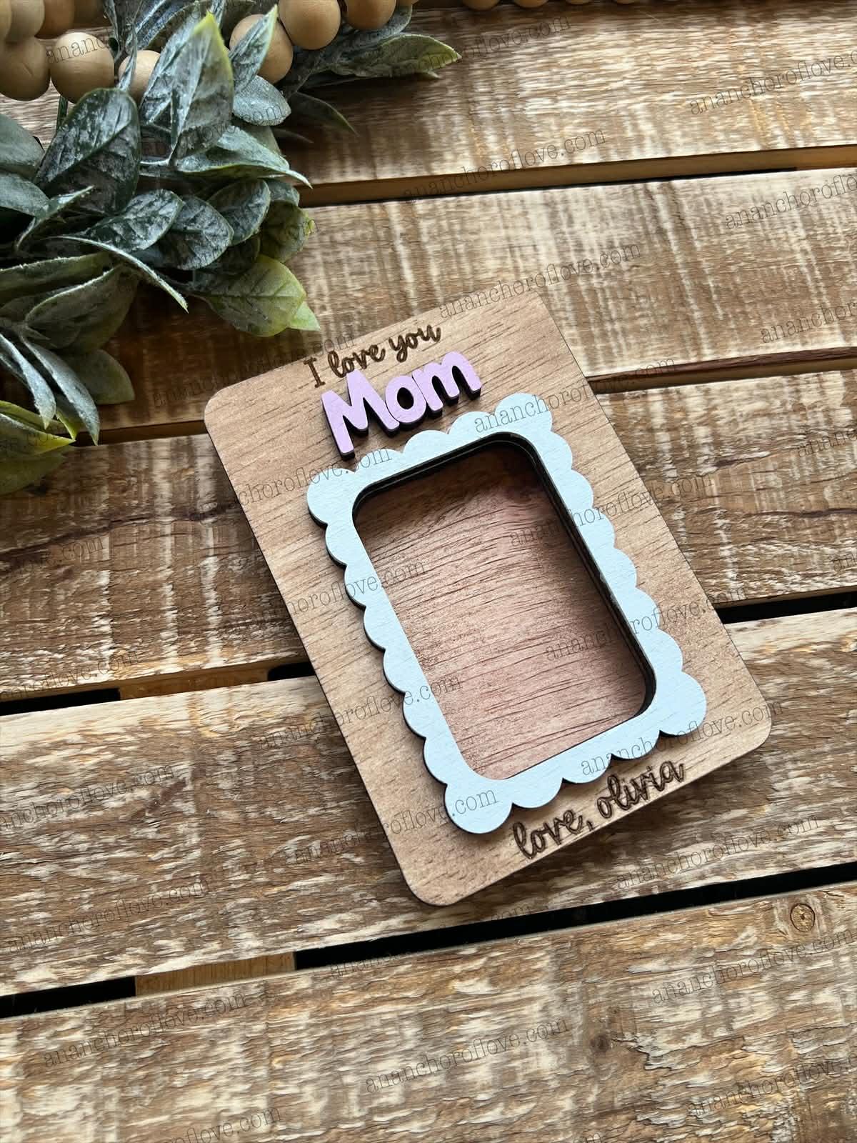 Mothers Day Photo Magnet- Personalized Gift for Mom, Mom Fridge Magnet made of birch, Grandma Gift